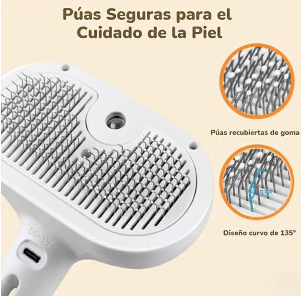 ETHERIA PET STEAM Cepillo de Vapor Quita Pelo para Gatos y Perros