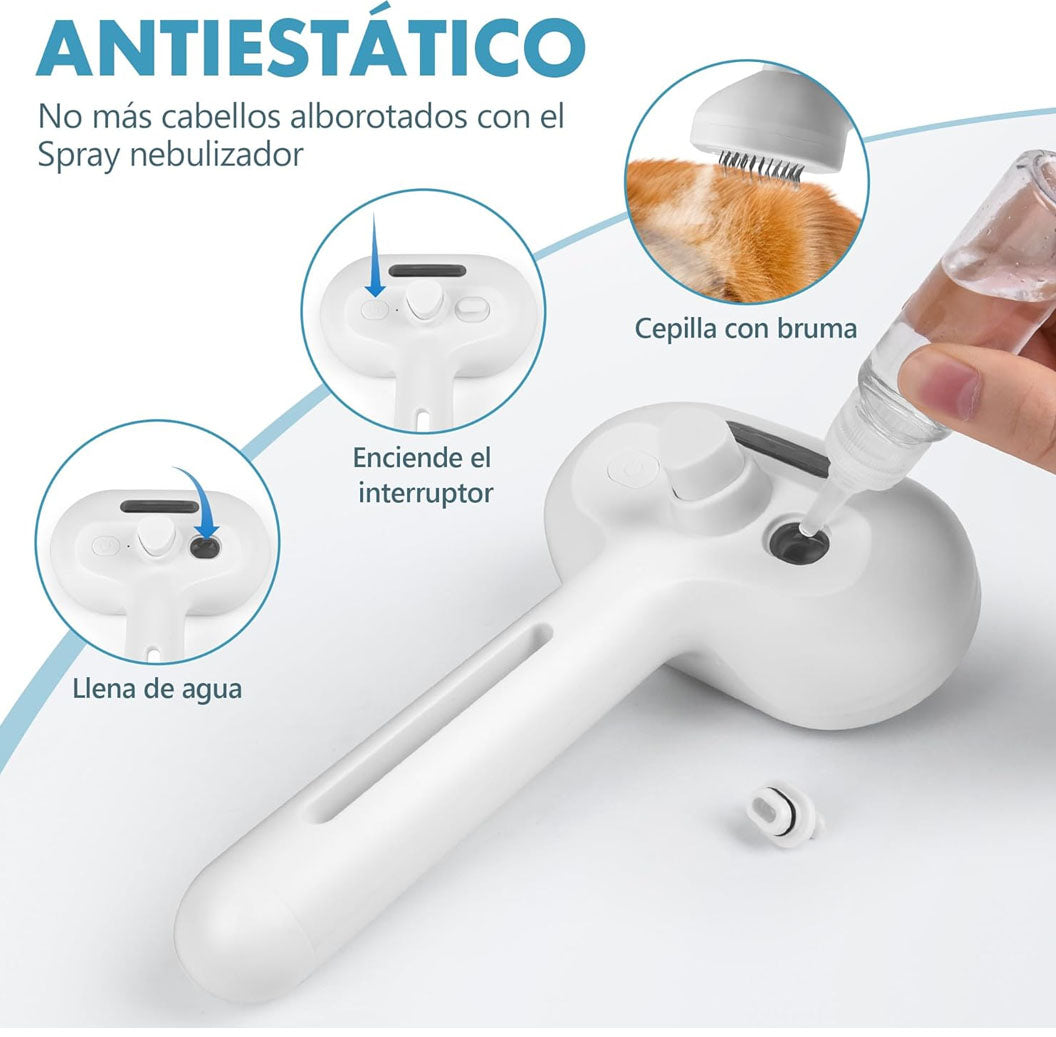 ETHERIA PET STEAM  Cepillo de Vapor Quita Pelo para Gatos y Perros