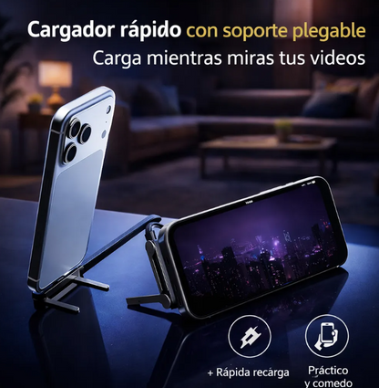 ETHERIA POWERSTAND™ 240W- Cable de Carga Rápida USB-C con Soporte Integrado
